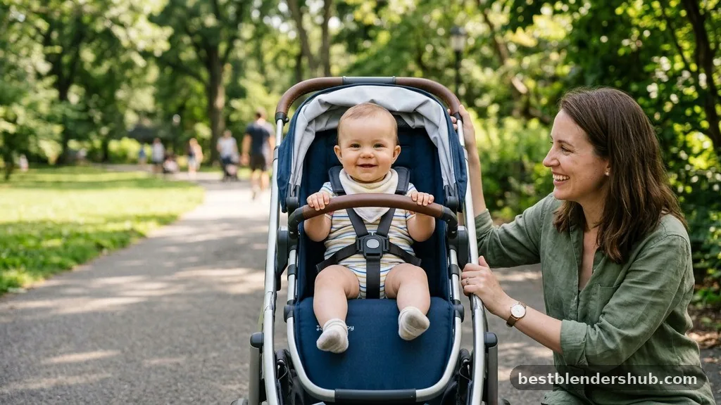 at what age can a baby sit in a stroller