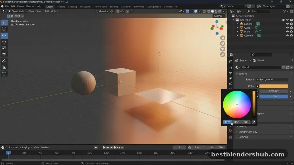 blender how to change background color