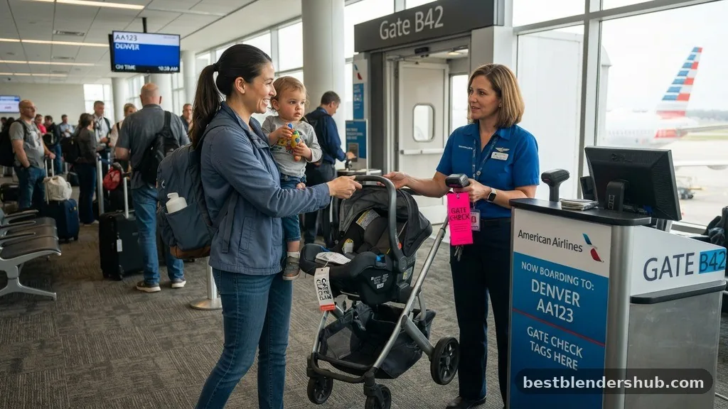 can you gate check a car seat and stroller