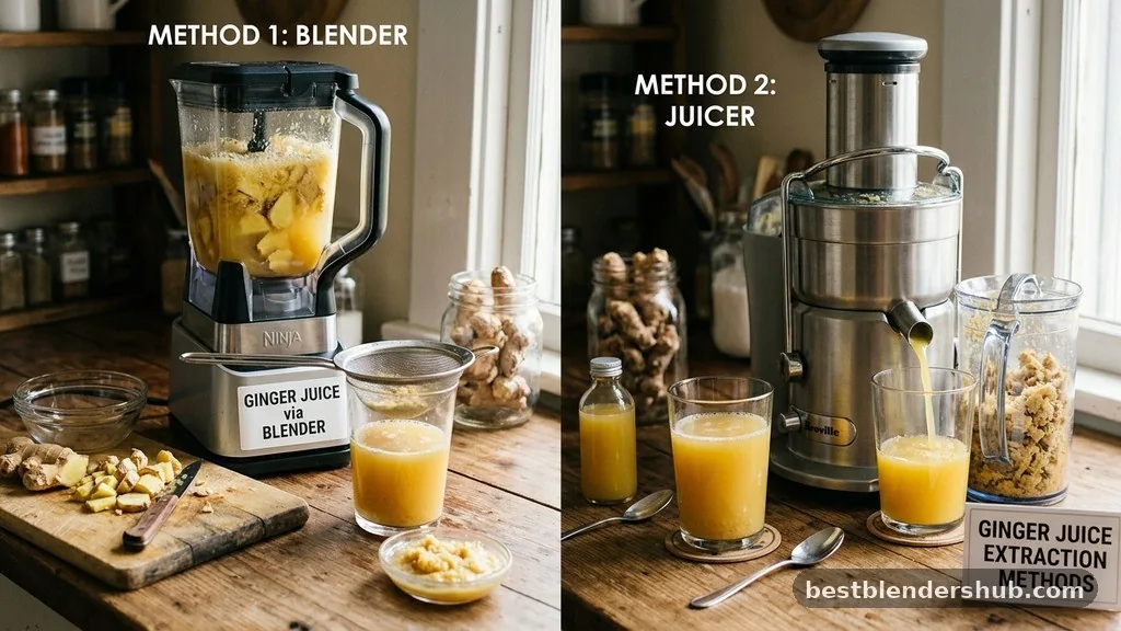 Comparing Extraction Methods - how to make ginger juice with a blender