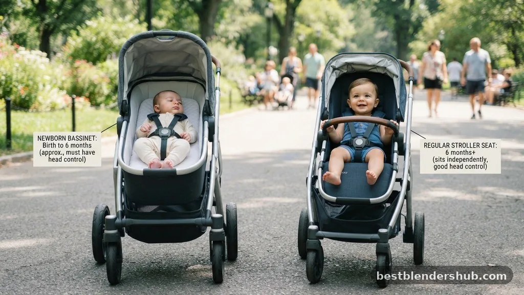 Comparing Stroller Seating Options - when can baby use regular stroller