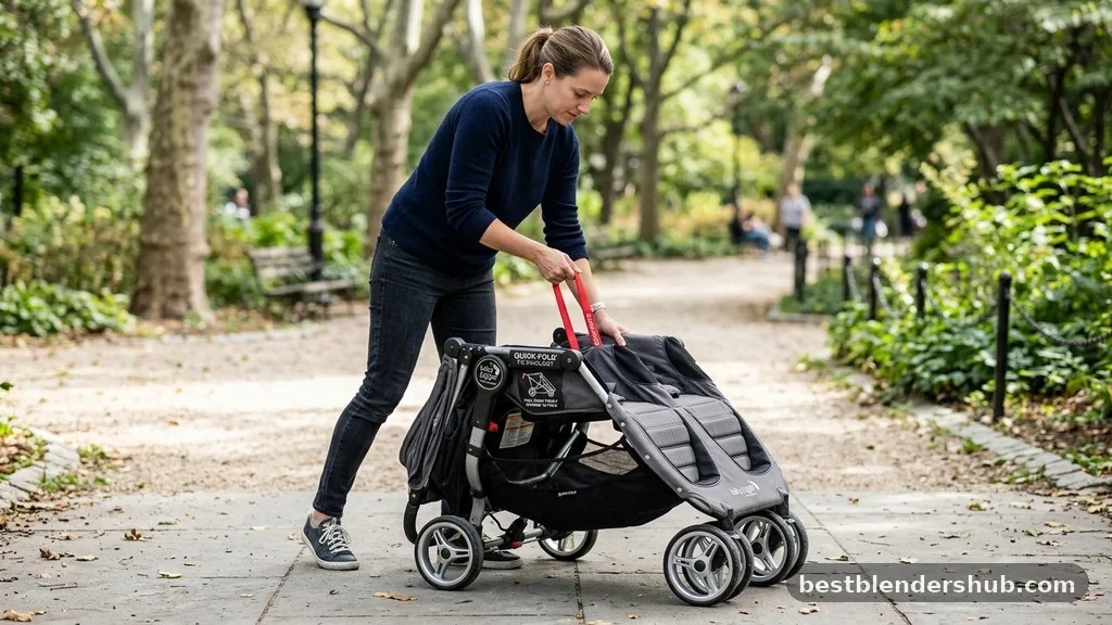 how to fold city mini double stroller