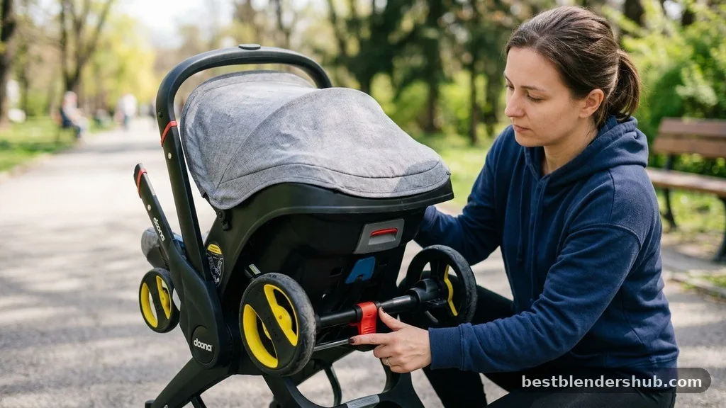 how to open a doona stroller