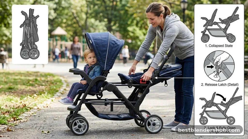 how to open duoglider stroller
