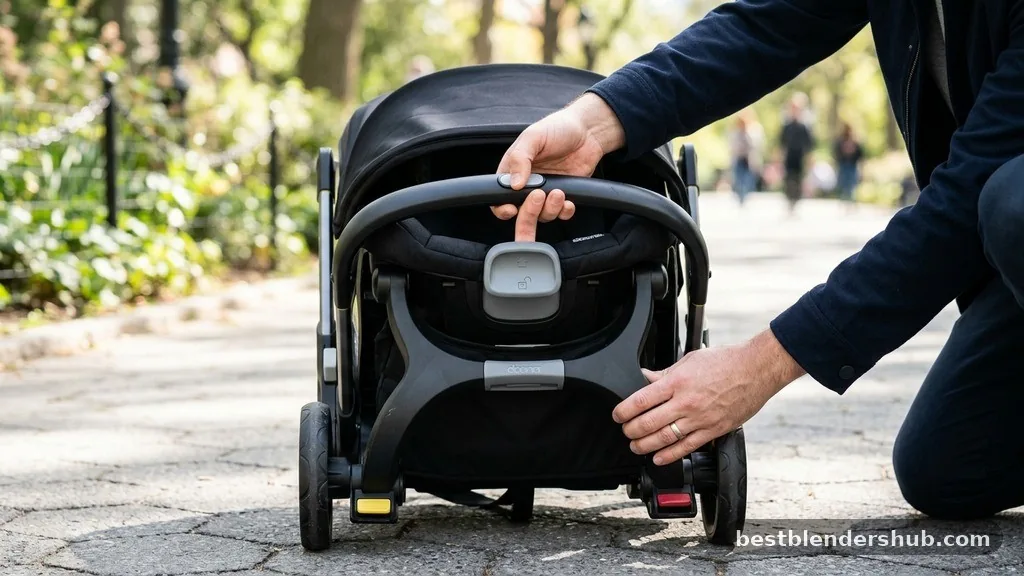 Locating the Primary Release Lever - how to open a doona stroller