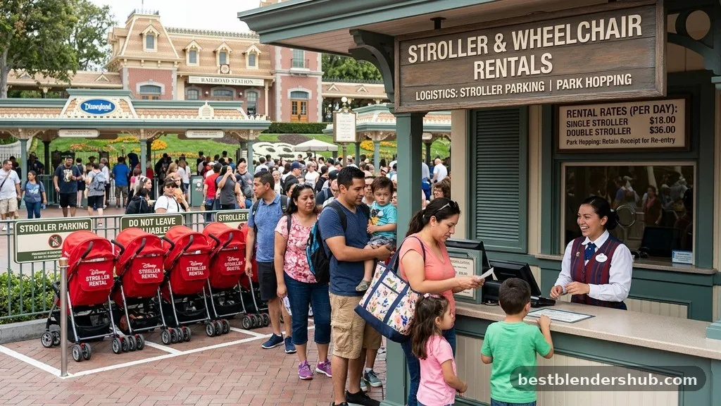 Logistics of Stroller Parking and Park Hopping - how much are stroller rentals at disneyland