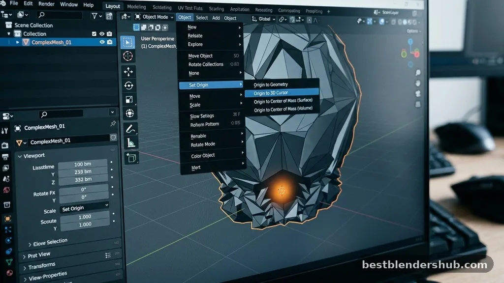 Managing Origins and Pivot Points - how to move an object in blender