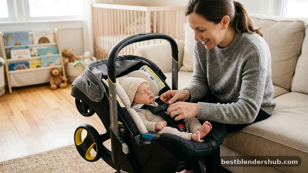 Positioning Your Newborn Safely - doona stroller how to use
