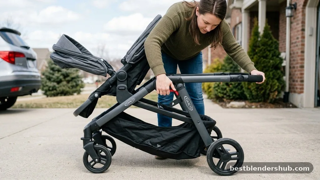 Preparing the Stroller for Folding - how to fold graco modes nest stroller