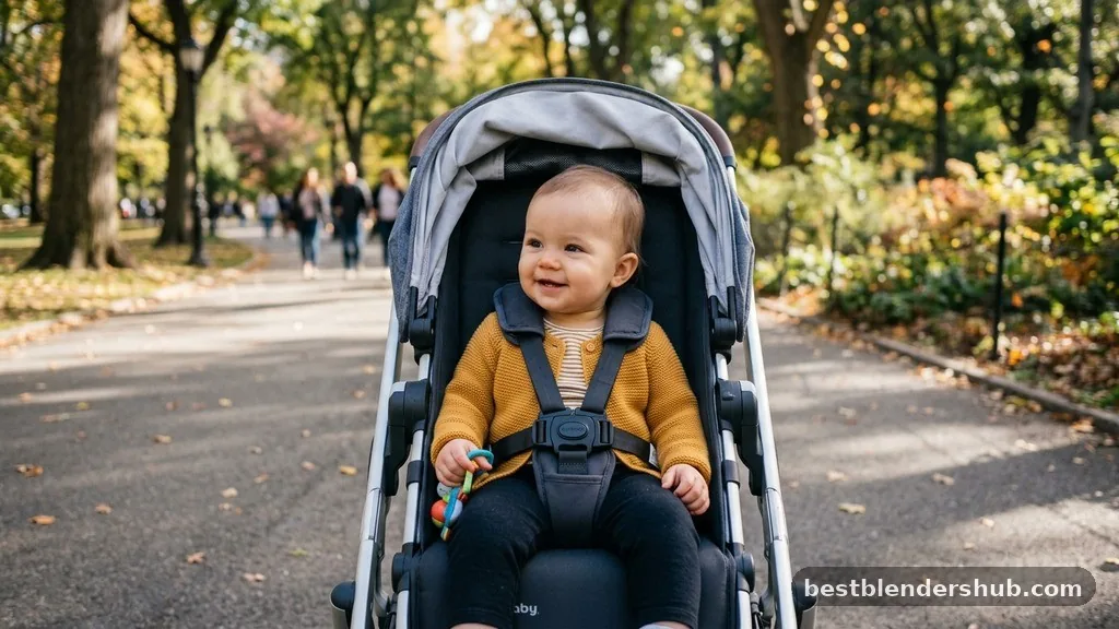 The Importance of the Five-Point Harness - when can baby sit in front facing stroller