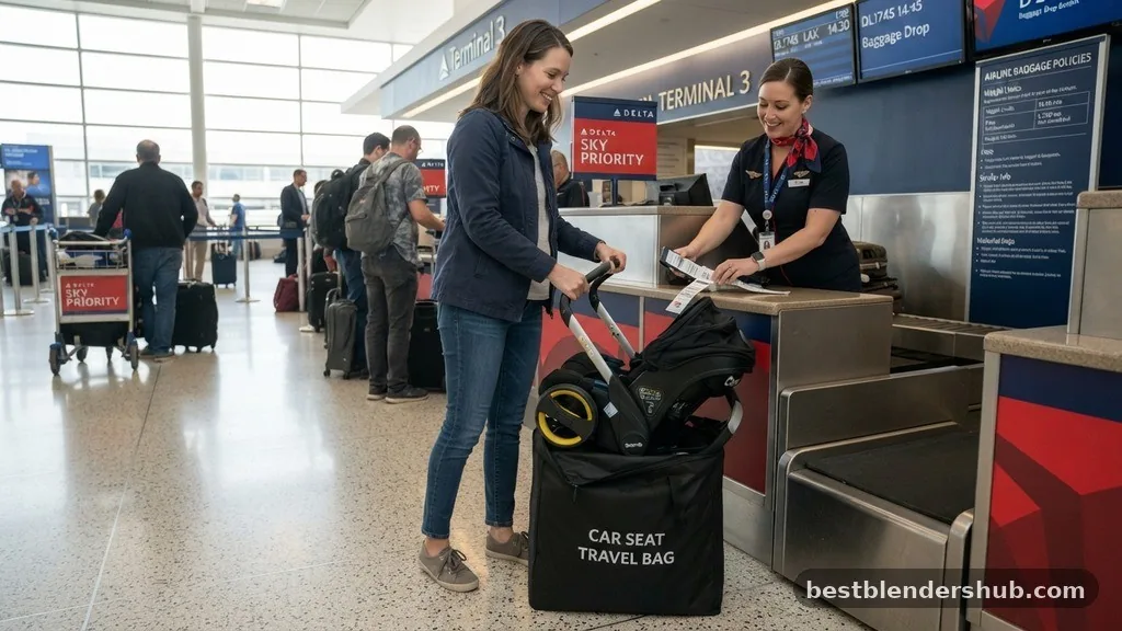 Understanding Airline Baggage Policies for Gear - how to fly with a car seat and stroller