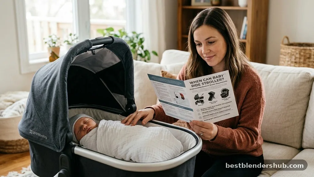 when can baby ride in stroller