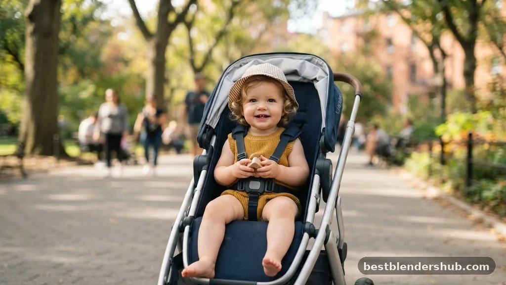 when can baby sit front facing in stroller