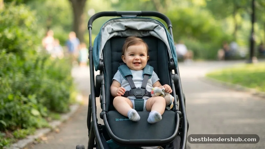 when can baby sit in stroller seat